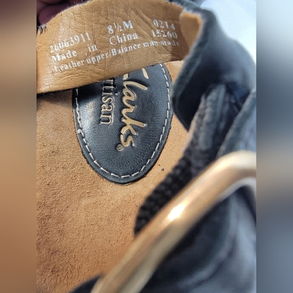 CLARK'S ARTISAN Women's Size 8 1/2 Leather Upper Wedge Sandals - Picture 3 of 7